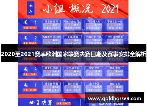 2020至2021赛季欧洲国家联赛决赛日期及赛事安排全解析